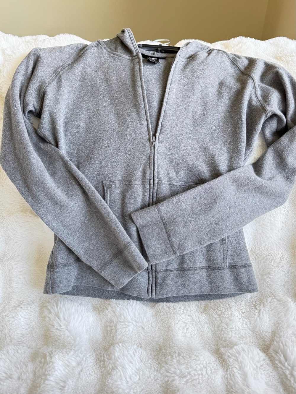 Express Women's Heather Gray Zip Hoodie Jacket Size Medium